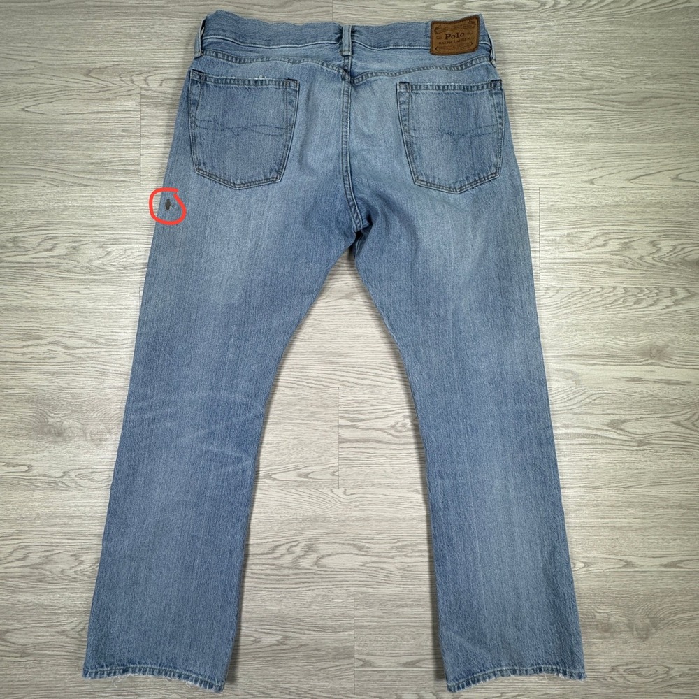 Polo Ralph Lauren Men's Jeans Straight Distressed Blue 34x30 Denim Stretch - Picture 2 of 9